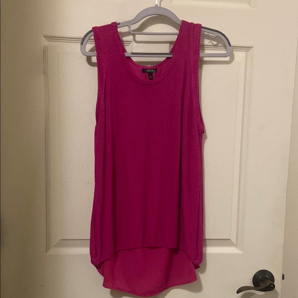 Apt. 9 Pink Asymmetrical Sleeveless Tank Top